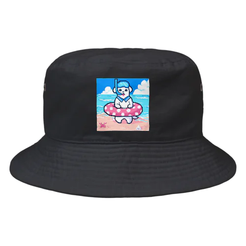 🐶夏が楽しみすぎる犬🌞🌊（ドット） Bucket Hat