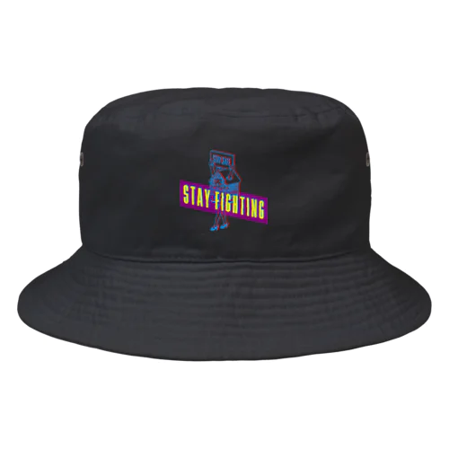 STAY FIGHTING 2 BLACK Bucket Hat