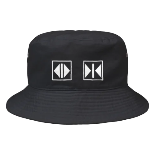 エレベーター　開いたり閉じたり　白 Bucket Hat