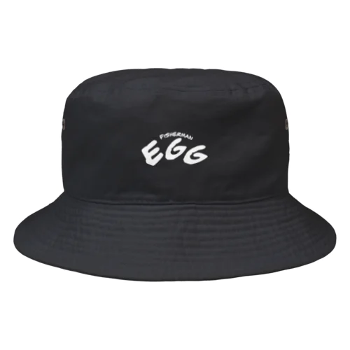 FISHERMAN EGGバケットハット 白プリント Bucket Hat