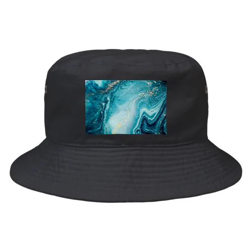 大理石 青 金箔 Bucket Hat