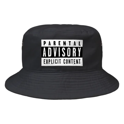 PARENTAL ADVISORY 白黒 反転色ロゴTシャツ Bucket Hat