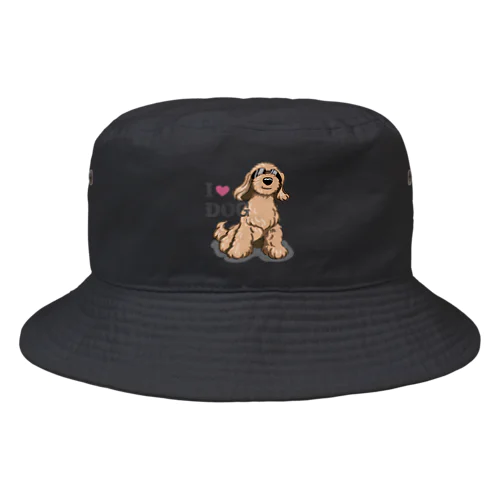 イケワングレーの文字で Bucket Hat