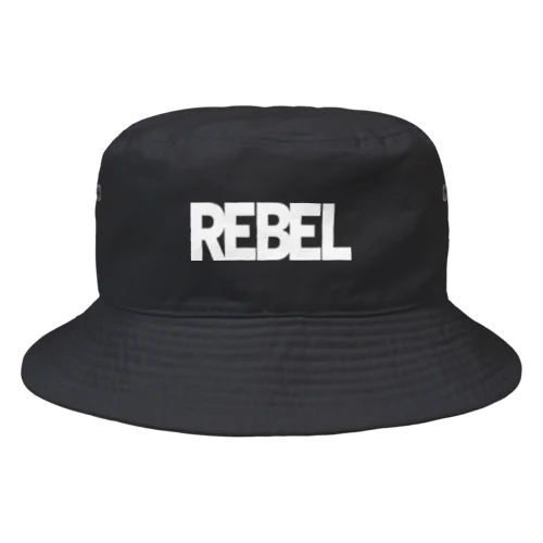 REBEL WHITE LOGO バケットハット