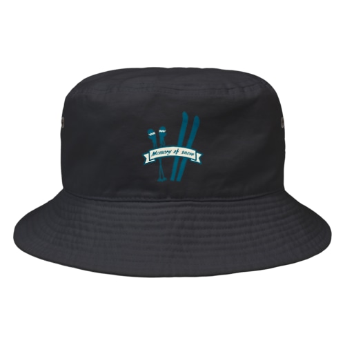 レトロ スキー ロゴ シルエット Bucket Hat