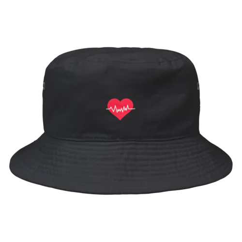 Heart ECG Bucket Hat