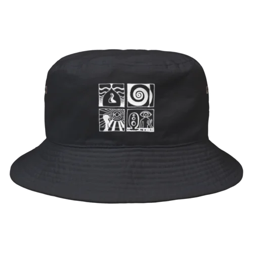 太陽の眼 文字絵(白/前面) Bucket Hat