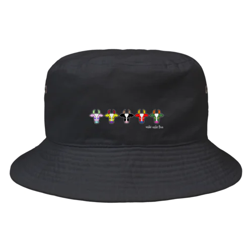 ウシウシファイブ/濃色 Bucket Hat