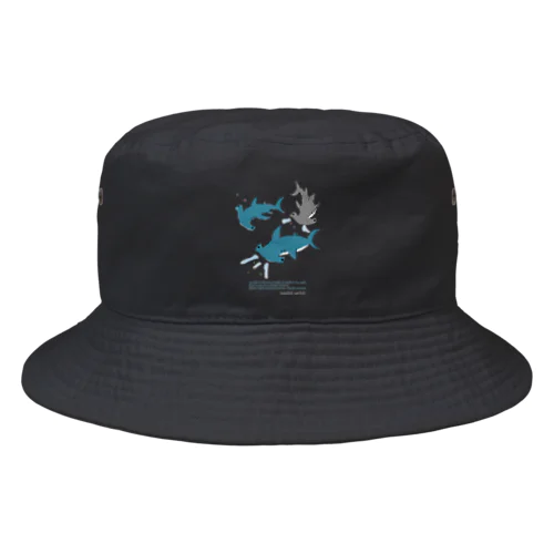 マイクロプラスチックとハンマーヘッドシャーク Bucket Hat