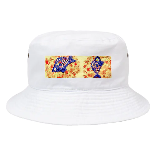 オ魚が2匹オリマシタ_blue_fish Bucket Hat