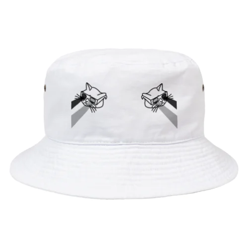 【黒・前】3D猫 Bucket Hat