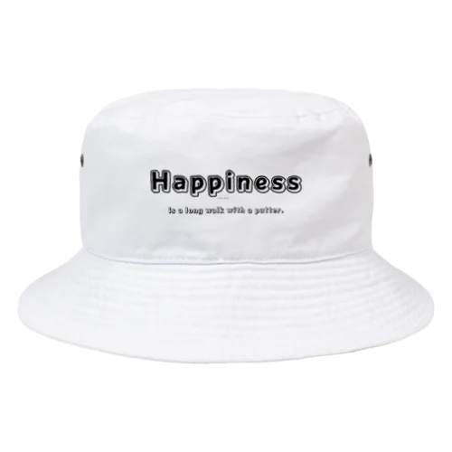 Happiness is a long walk with a putter. Bucket Hat