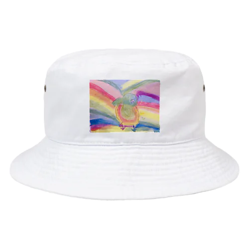 ピーコックグリーンからす Bucket Hat