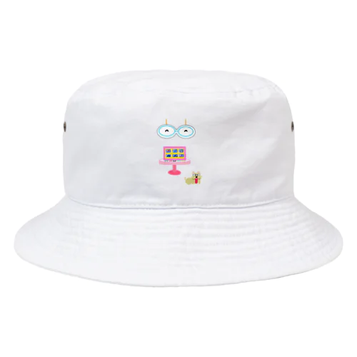 メガネ屋さんにいる犬 Bucket Hat