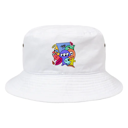 カラフルなおばけ達 Bucket Hat