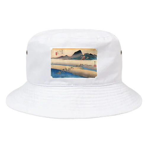 広重_東海道五拾三次・金谷 大井川遠岸 Bucket Hat