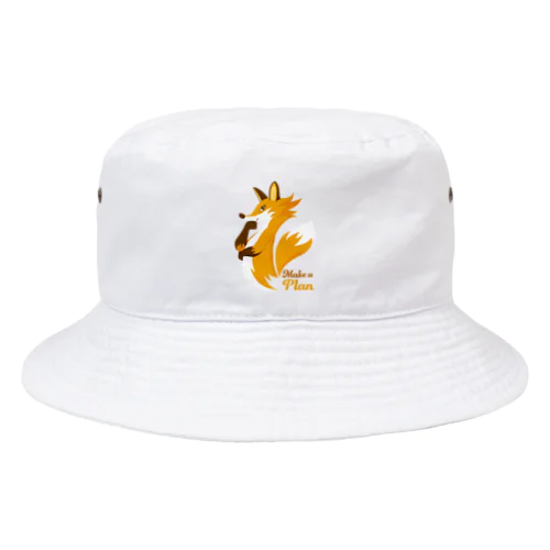 計画を練るキツネ（小型用） Bucket Hat