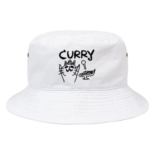 一発描きの猫さん カレー編 Bucket Hat