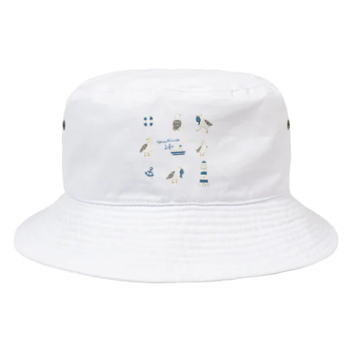 カモメたちとマリンライフ Bucket Hat