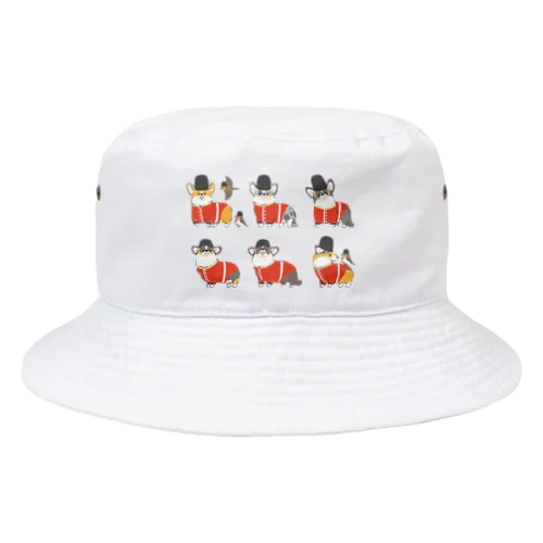 近衛兵コーギーとロビンたち Bucket Hat