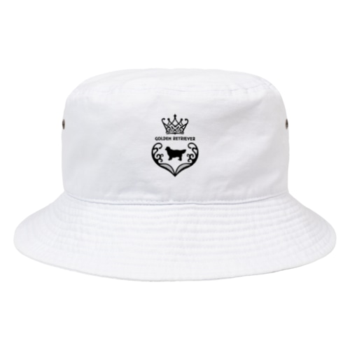 ゴールデンレトリバー　crown heart　onehappiness　black Bucket Hat