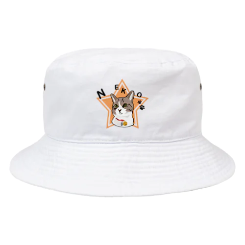 ねこ猫NEKO02バケットハット(黒ブチ) Bucket Hat