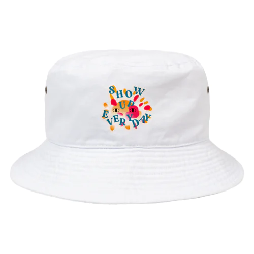 太陽のイラスト show up everyday Bucket Hat