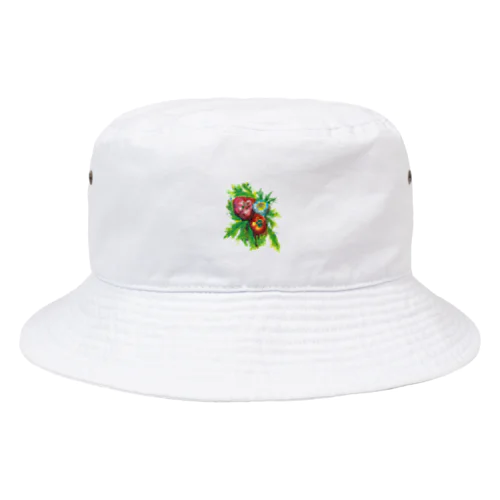 パンジーの Bucket Hat