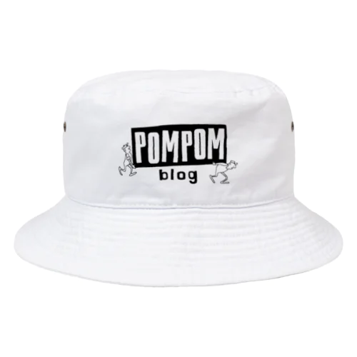 Pom Pom Blog Logo 1st（black） バケットハット