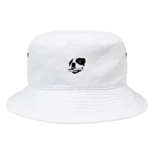 恐怖の犬 モノトーン ワンポイント Bucket Hat