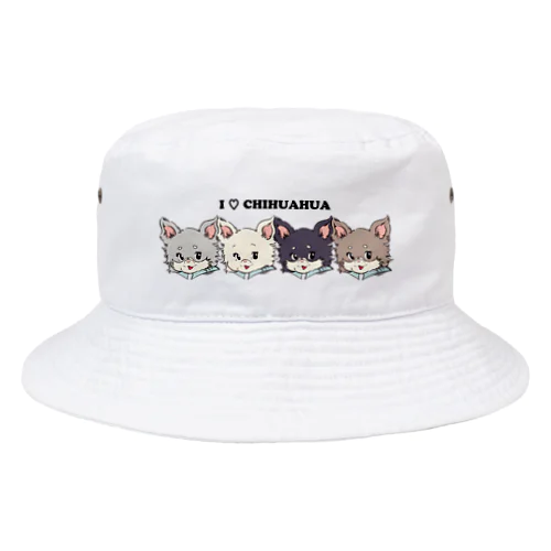 チワワ-多頭飼いカラー「I♡CHIHUAHUA」 Bucket Hat