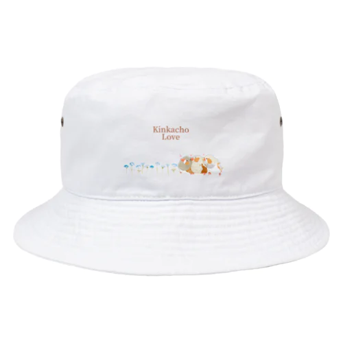 キンカチョウのネモフィラデザイン Bucket Hat