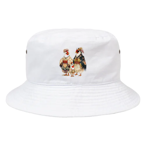 庭にニワトリ家族 Bucket Hat