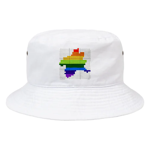 ドット絵ぐんま24 レインボー Bucket Hat