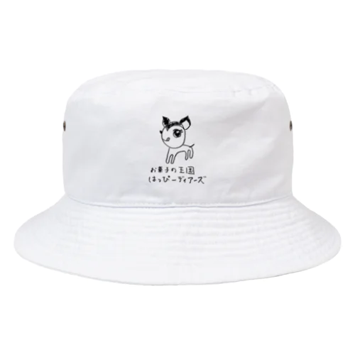 はっぴーちゃんサイングッズ黒字 Bucket Hat