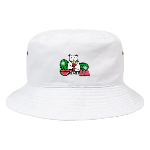 スイカジュースを飲む白熊 Bucket Hat