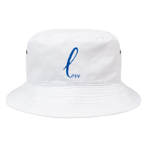 Love Blue Ribbon Bucket Hat