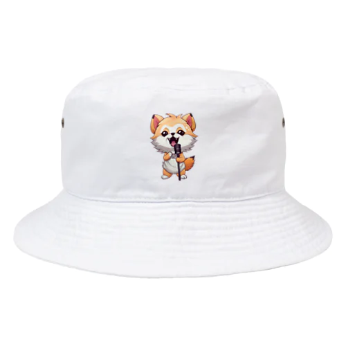 可愛いキツネとマイク Bucket Hat