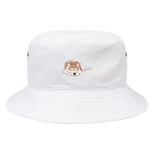 チョコカラー　眠るハスキー　 Bucket Hat