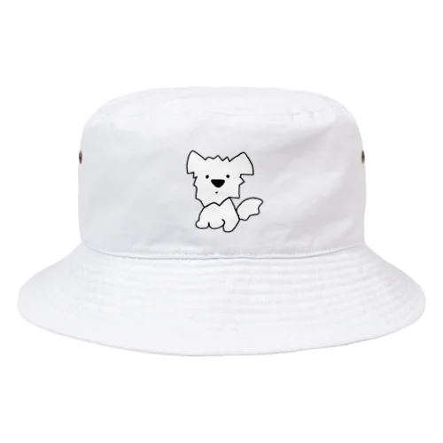 ホワイトわんこ Bucket Hat