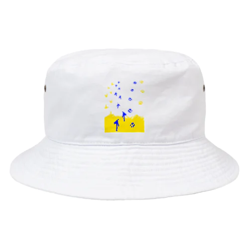 足跡(猫と鳥) Bucket Hat