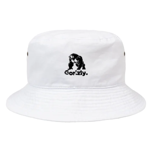 Gorizly_ロゴ Big #001(White) バケットハット