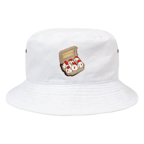 ニワトリたまご6羽パック(淡色向け) Bucket Hat