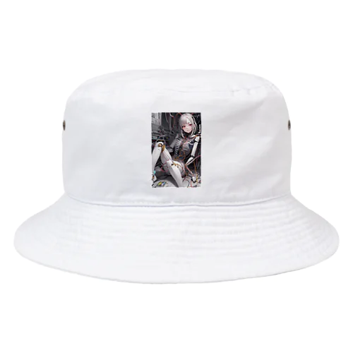 メカニカルシンセゾンビガールのイラストのグッズ Bucket Hat