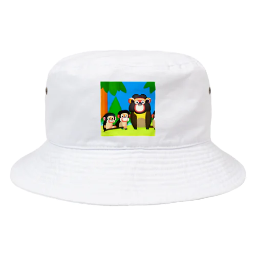 森の中のマントヒヒ親子 Bucket Hat