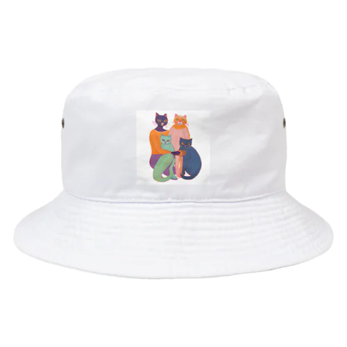 猫の家族 Bucket Hat