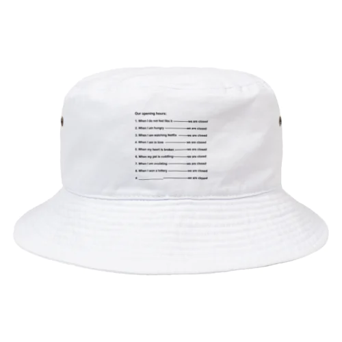 Opening Hours (Black & White) Bucket Hat