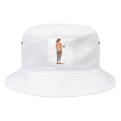 シンプルライフ　ー休憩する女性ー　カラーver. Bucket Hat