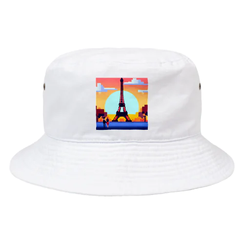 フランスの風景のピクセルアート Bucket Hat