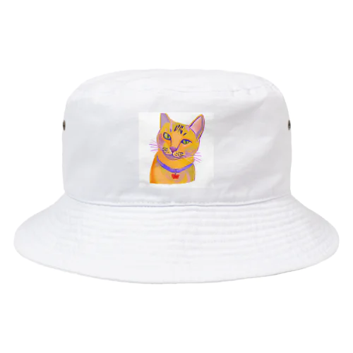 鮮やかな凛々しい猫さんのイラストグッズ Bucket Hat